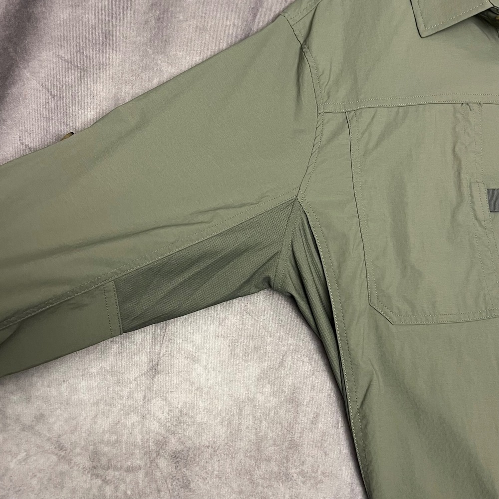 Rugged Elements Hiking Shirt Mens Large Green Mesh Vented Nylon Stretch - Picture 7 of 12